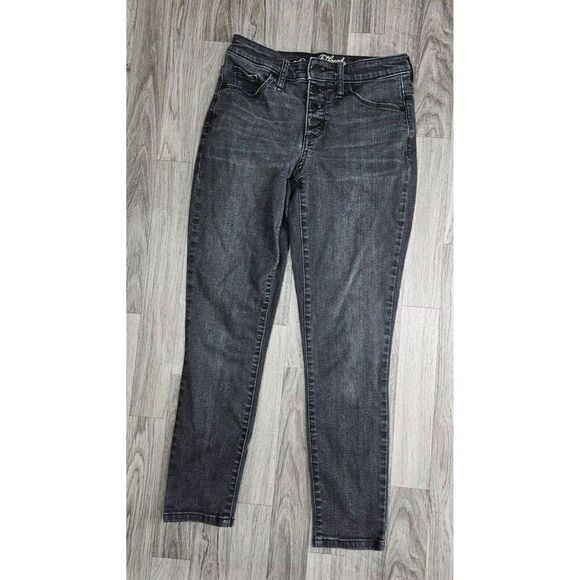 (3/$35) Universal Thread 0/25 Buttons High Rise Skinny Crop Black Grey Jeans - Picture 1 of 11